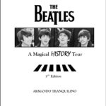 The Beatles: A Magical History Tour book cover depicting four members of the band: John, Paul, Jorge and Ringo.
