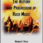 The History and Progression of Rock Music book over depicting a crown of people cheering in a rock concert.